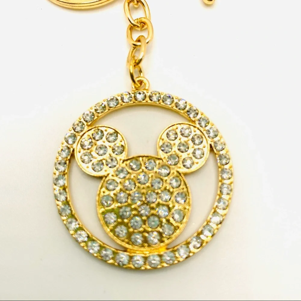 NWT Mickey Mouse Purse Charm Key Chain Crystals set in golden tone. BRAND NEW